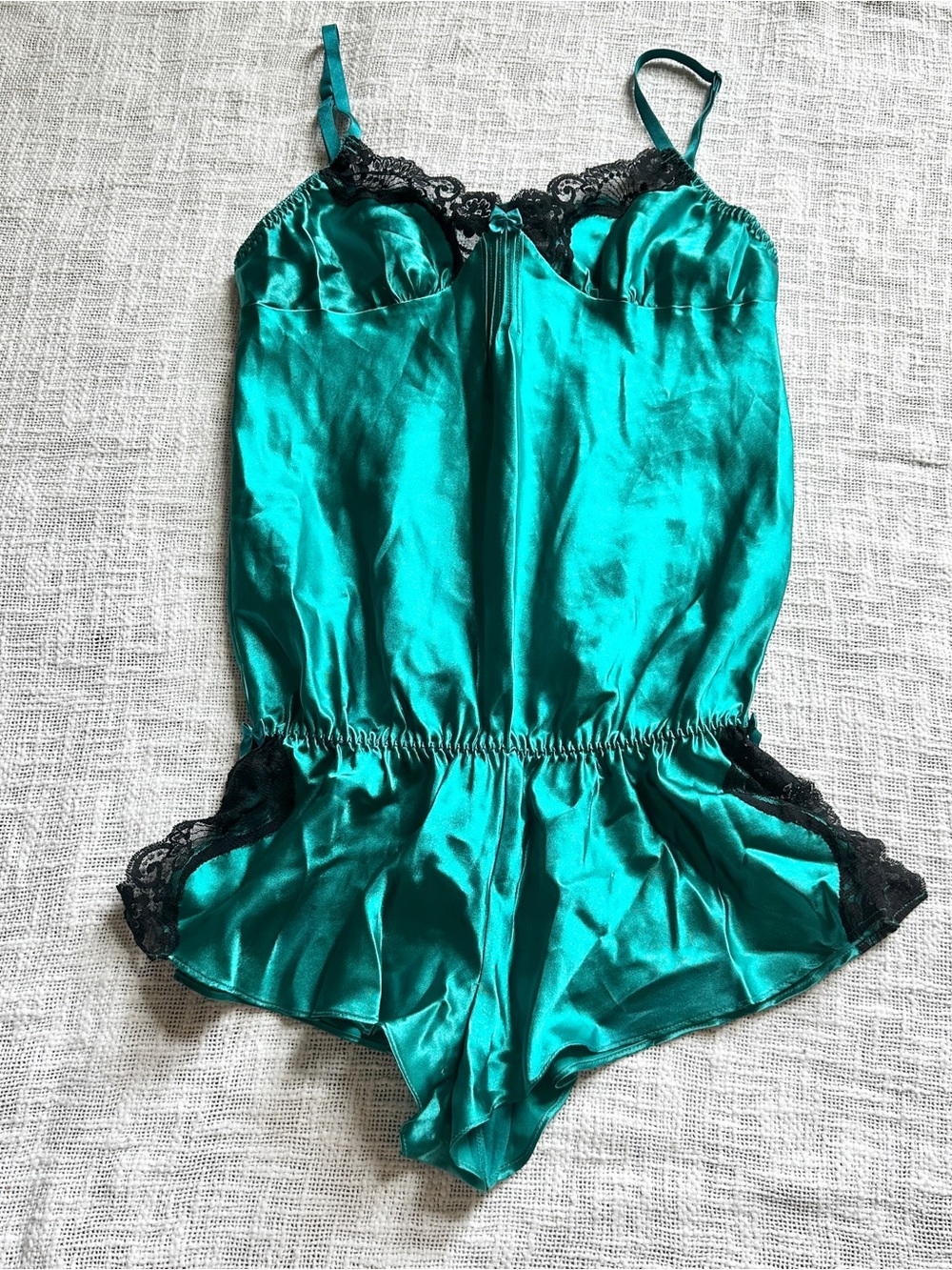 Frederick's of Hollywood Vintage Satin & Lace Romper 🧚 Size Small